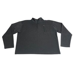 Orvis Trout Bum Sweater Mens L Gray 1/4 Zip Wool Blend Pocket Fishing Pullover